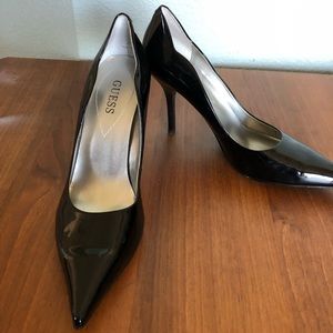 Black patent pumps